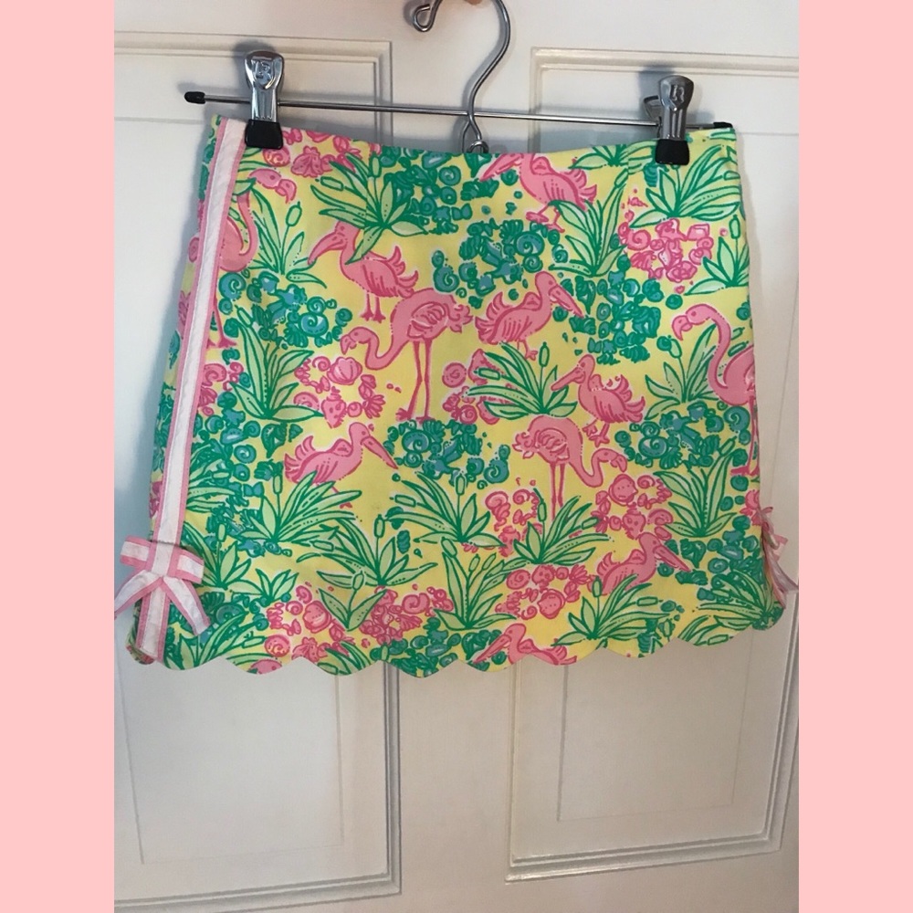 Yellow Green and Pink Print Lilly Pulitzer Skort